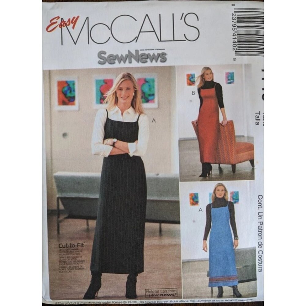 Easy McCalls 4140 Sew News Jumper Sewing‎ Pattern For Misses 12-18